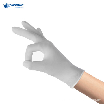 Медицинские белые одноразовые нитрильные перчатки